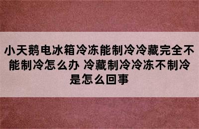 小天鹅电冰箱冷冻能制冷冷藏完全不能制冷怎么办 冷藏制冷冷冻不制冷是怎么回事